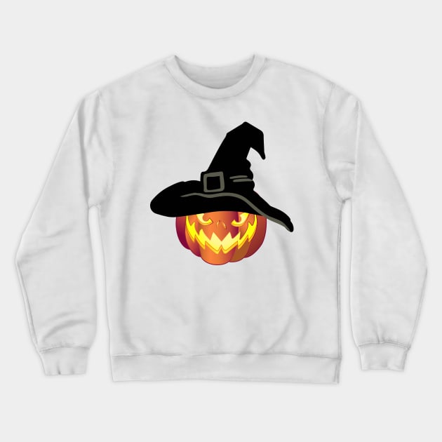 Halloween Pumpkin Jack Lantern Crewneck Sweatshirt by sofiartmedia